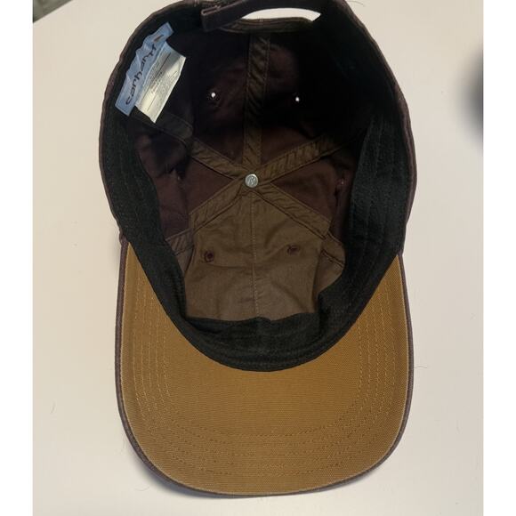 Carhartt Adjustable Dad Hat Brown Cotton Cap Leather Patch Logo Unisex - Picture 6 of 7